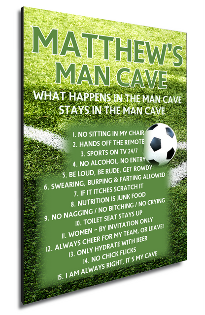 Personalised Man Cave Wooden A4 Sign