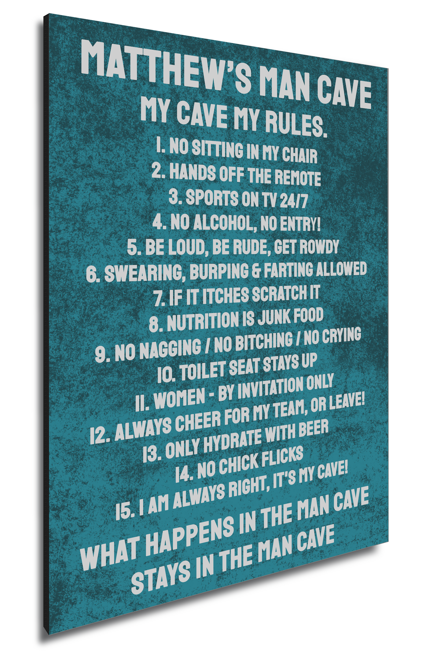 Personalised Man Cave Wooden A4 Sign