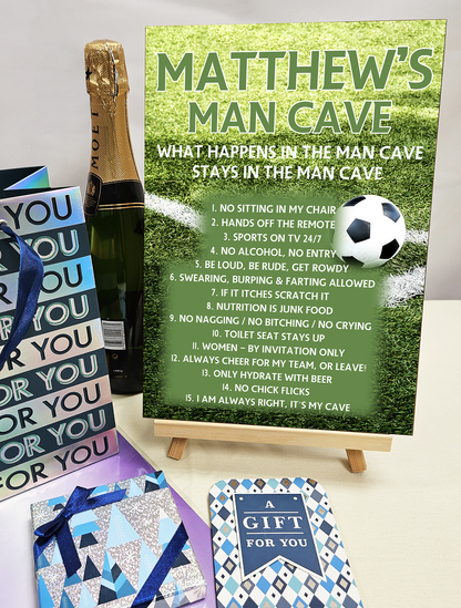 Personalised Man Cave Wooden A4 Sign