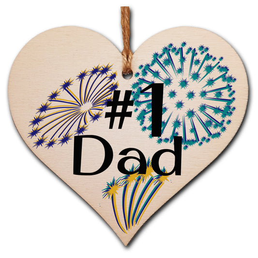 Handmade Wooden Hanging Heart Plaque Gift for Dad this Fathers Day Novelty Fun Thoughtful Keepsake