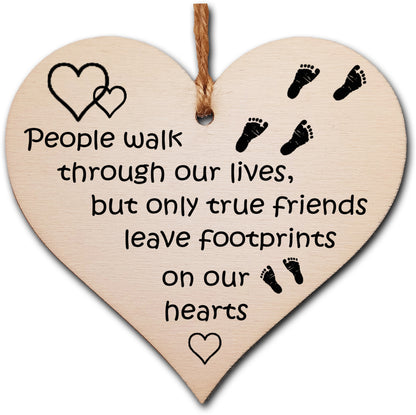 Handmade Wooden Hanging Heart Plaque Gift Perfect for your Best Friend Friendship Keepsake