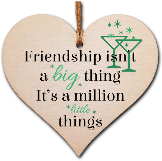 Handmade Wooden Hanging Heart Plaque Gift Perfect for your Best Friend Friendship Keepsake