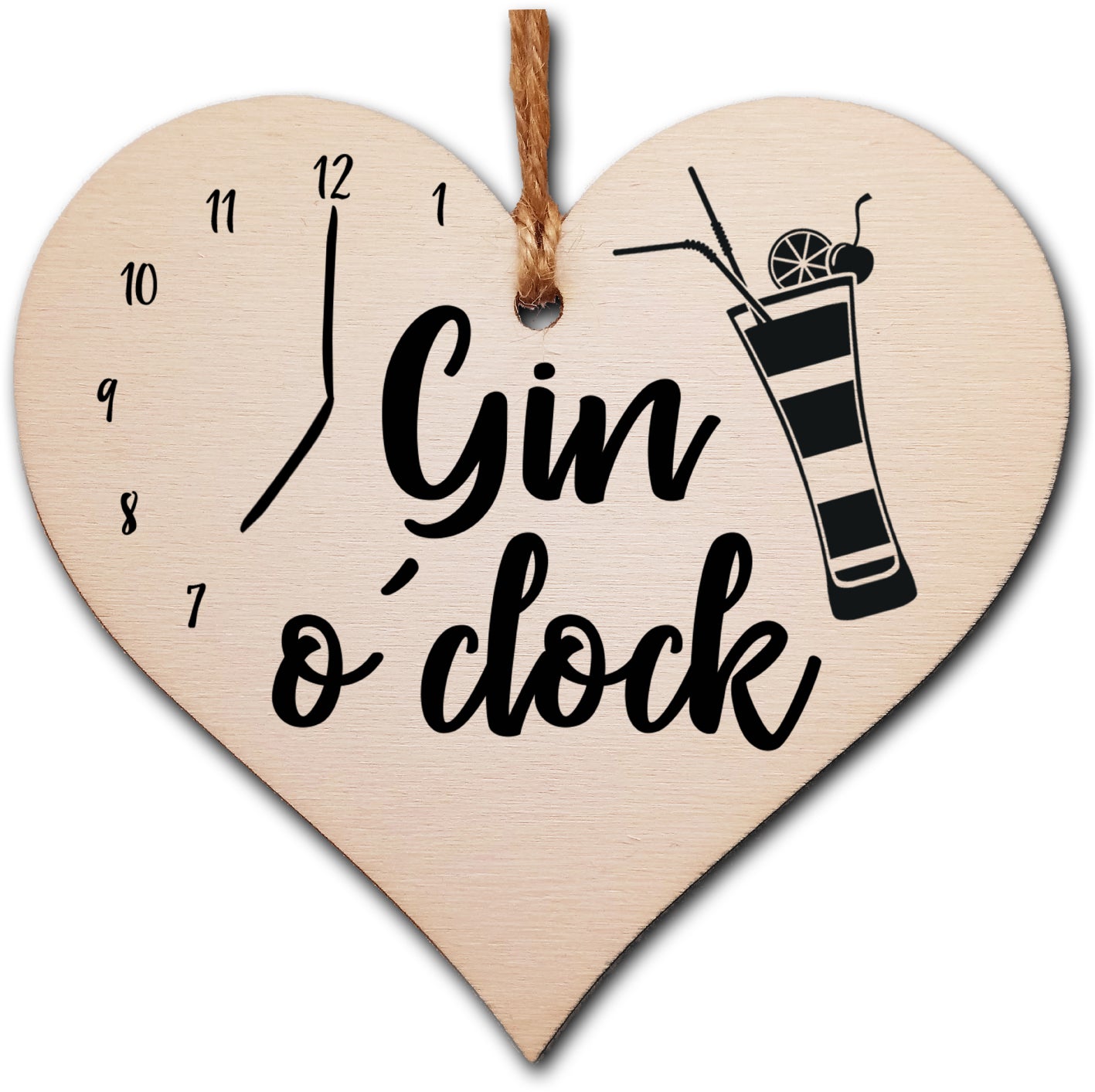 Handmade Wooden Hanging Heart Plaque Gift Perfect for Gin Lovers Novelty Funny Keepsake