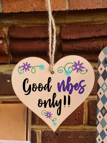 Handmade Wooden Hanging Heart Plaque Gift for Someone Special Inspirational Gift or Self Motivational Treat