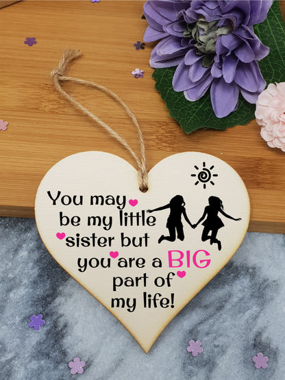 Handmade Wooden Hanging Heart Plaque Gift Perfect for Sisters Lovely Friendship Keepsake