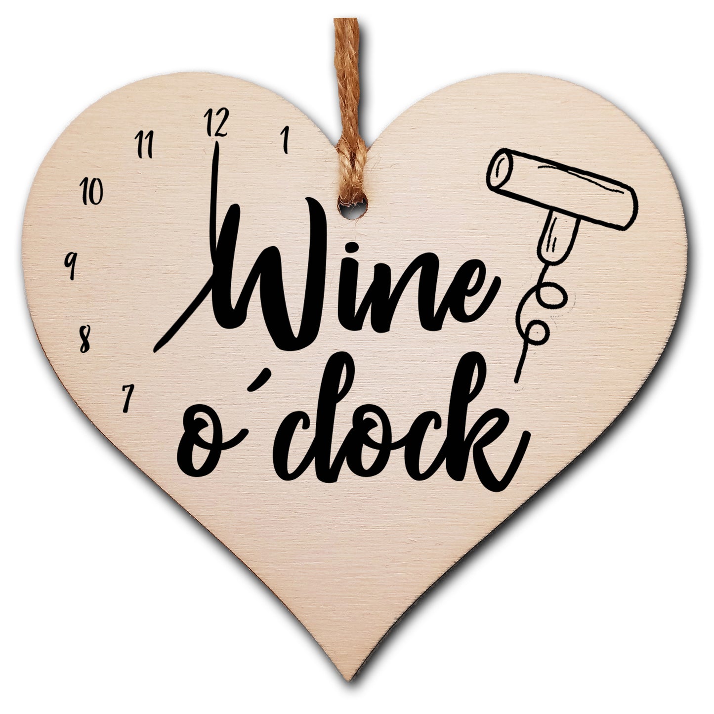 Handmade Wooden Hanging Heart Plaque Gift Perfect for Wine Lovers Novelty Funny Keepsake