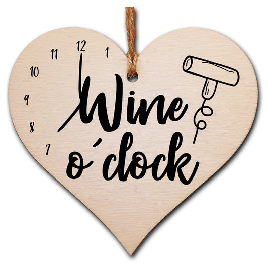 Handmade Wooden Hanging Heart Plaque Gift Perfect for Wine Lovers Novelty Funny Keepsake