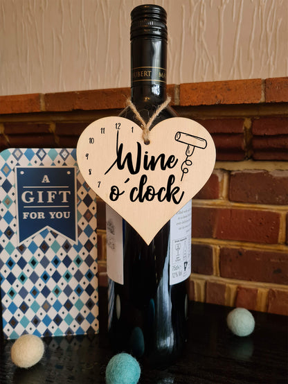 Handmade Wooden Hanging Heart Plaque Gift Perfect for Wine Lovers Novelty Funny Keepsake