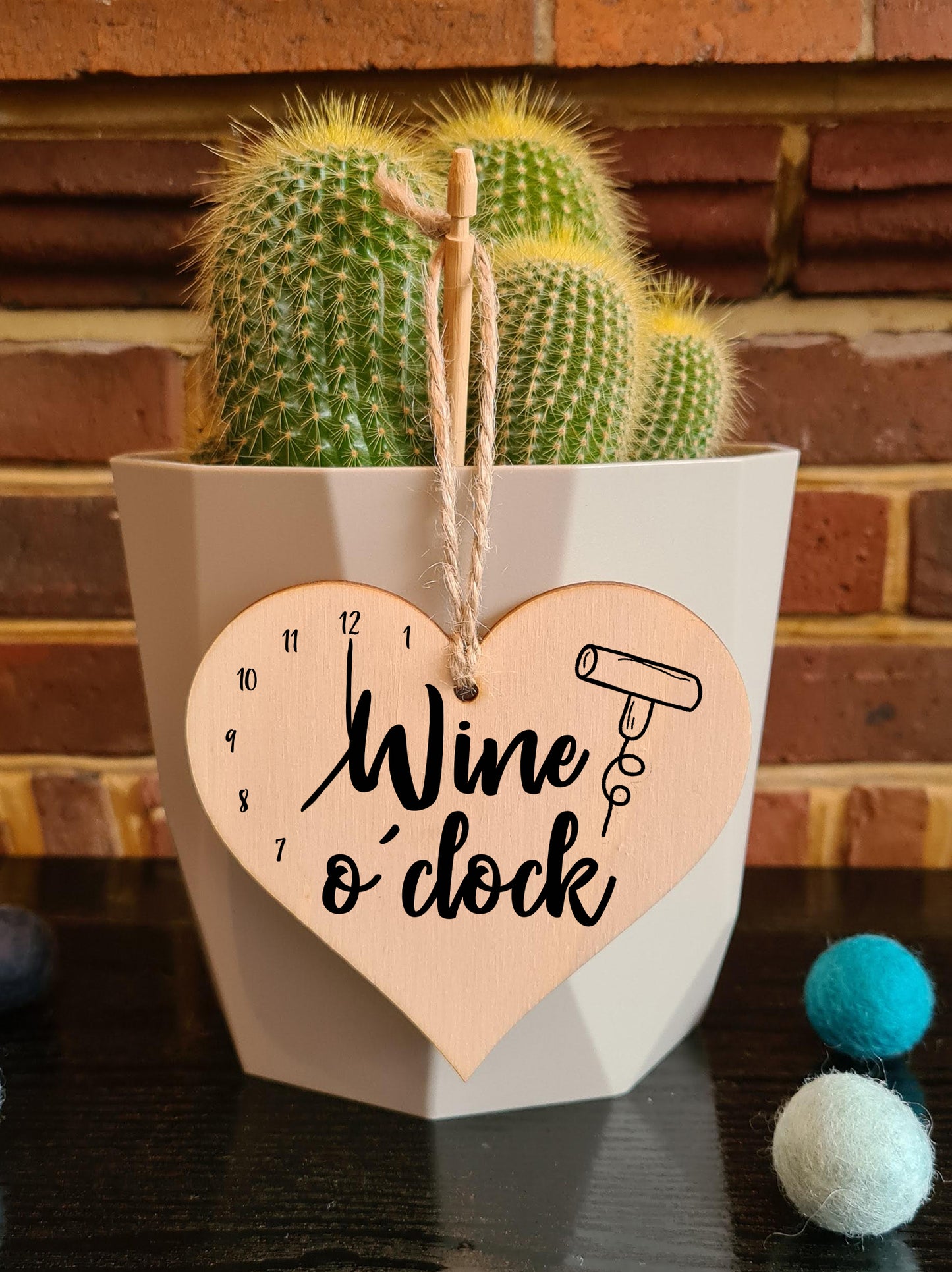 Handmade Wooden Hanging Heart Plaque Gift Perfect for Wine Lovers Novelty Funny Keepsake