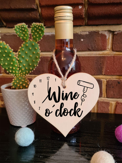 Handmade Wooden Hanging Heart Plaque Gift Perfect for Wine Lovers Novelty Funny Keepsake