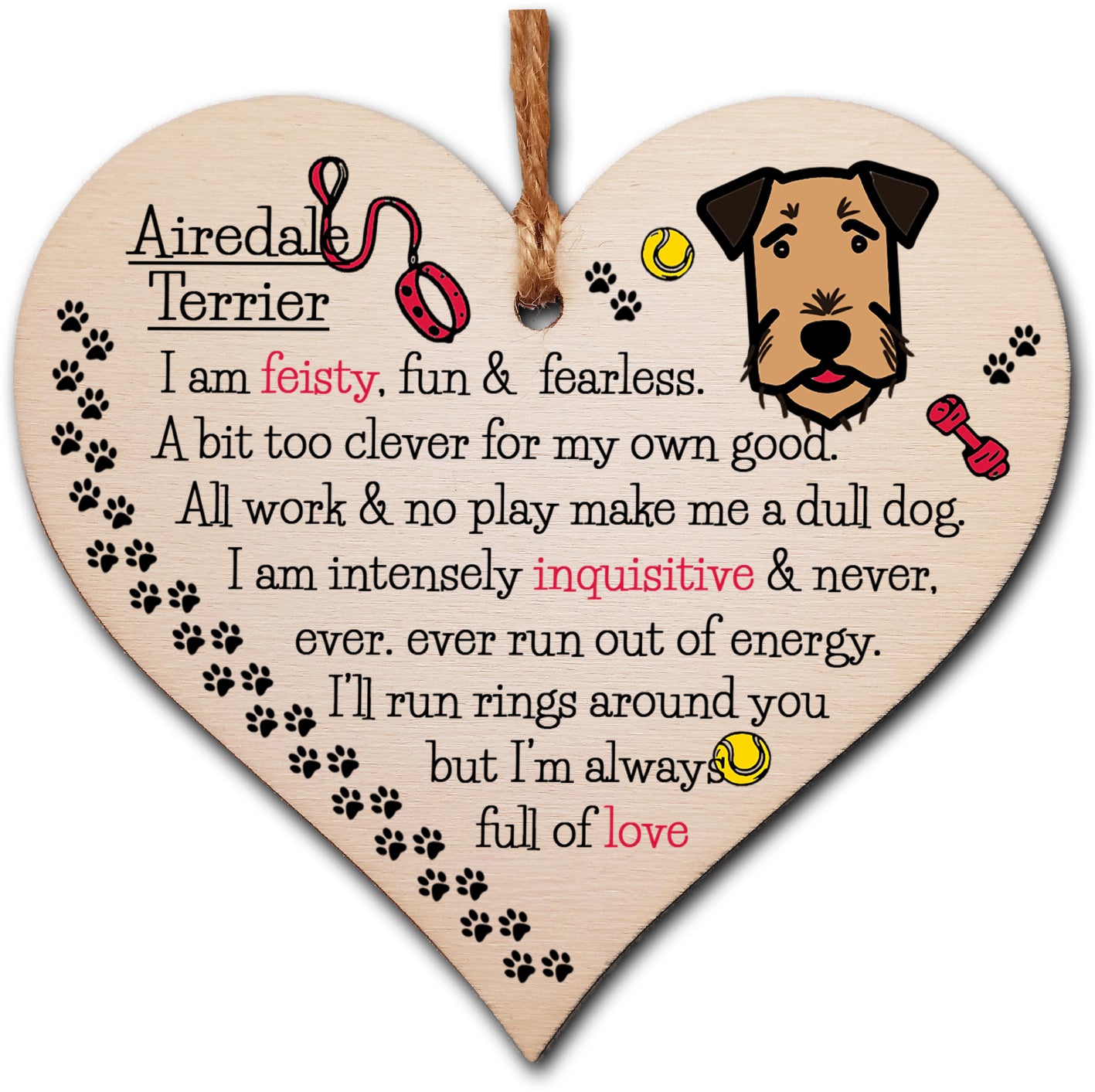 Handmade Wooden Hanging Heart Plaque Gift Perfect for Dog Lovers Pet Keepsake Novelty Decoration