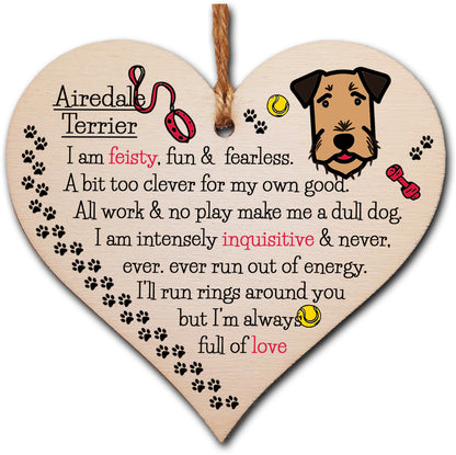 Handmade Wooden Hanging Heart Plaque Gift Perfect for Dog Lovers Pet Keepsake Novelty Decoration