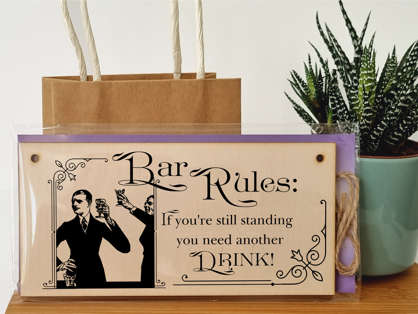 Handmade Wooden Hanging Wall Plaque Bar Rules Still Standing Need a Drink Funny Novelty Sign Home Bar