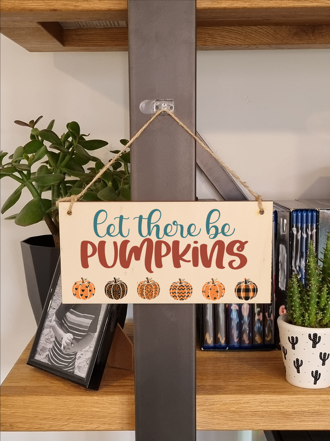 let there be pumpkins Seasonal Falling Leaves Decorative Sign Handmade Wooden Hanging Wall Plaque Gift Hallway Home Décor