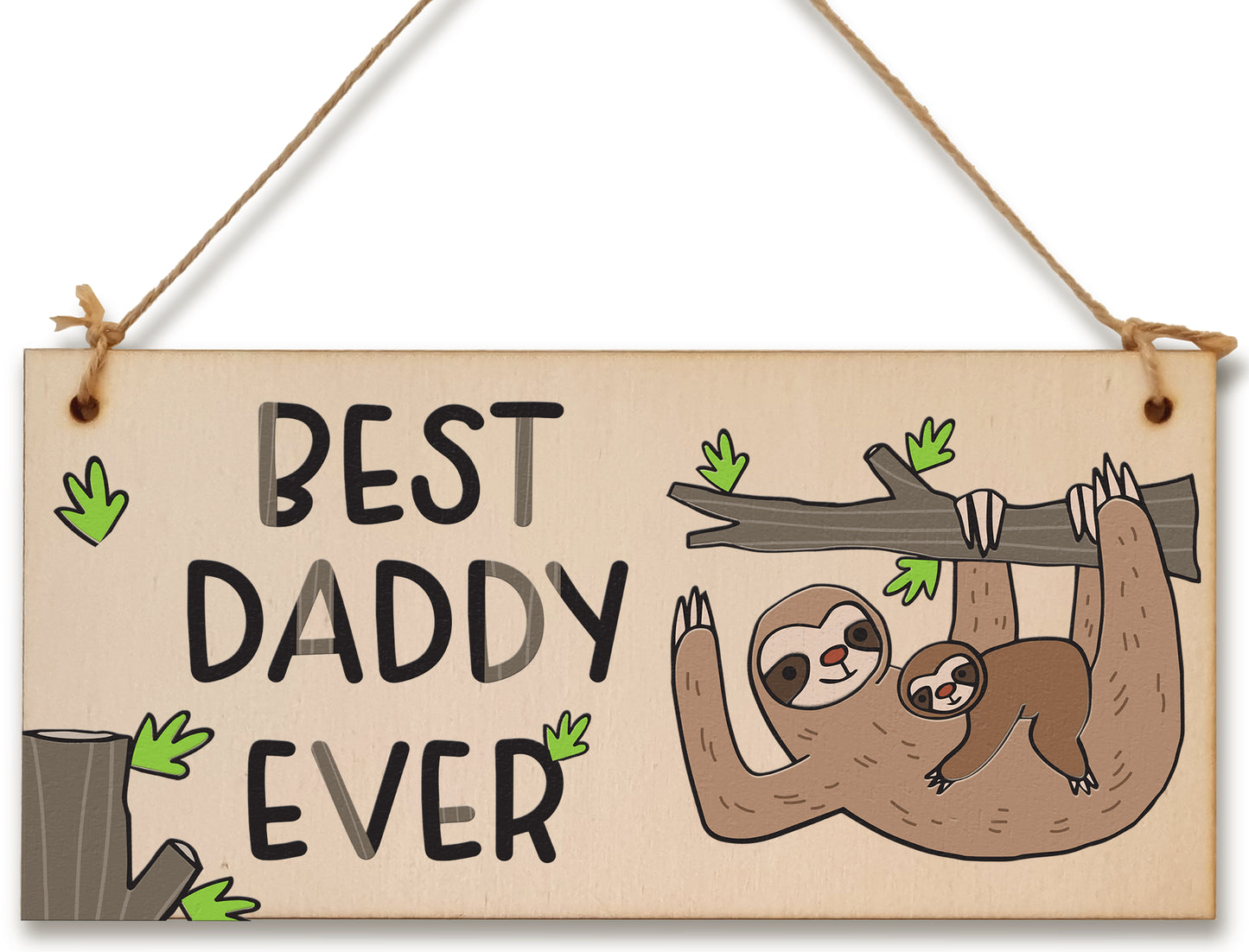 Handmade Wooden Hanging Wall Plaque Best Daddy Ever Decorative Sentimental Gift Father's Day Office Man Cave