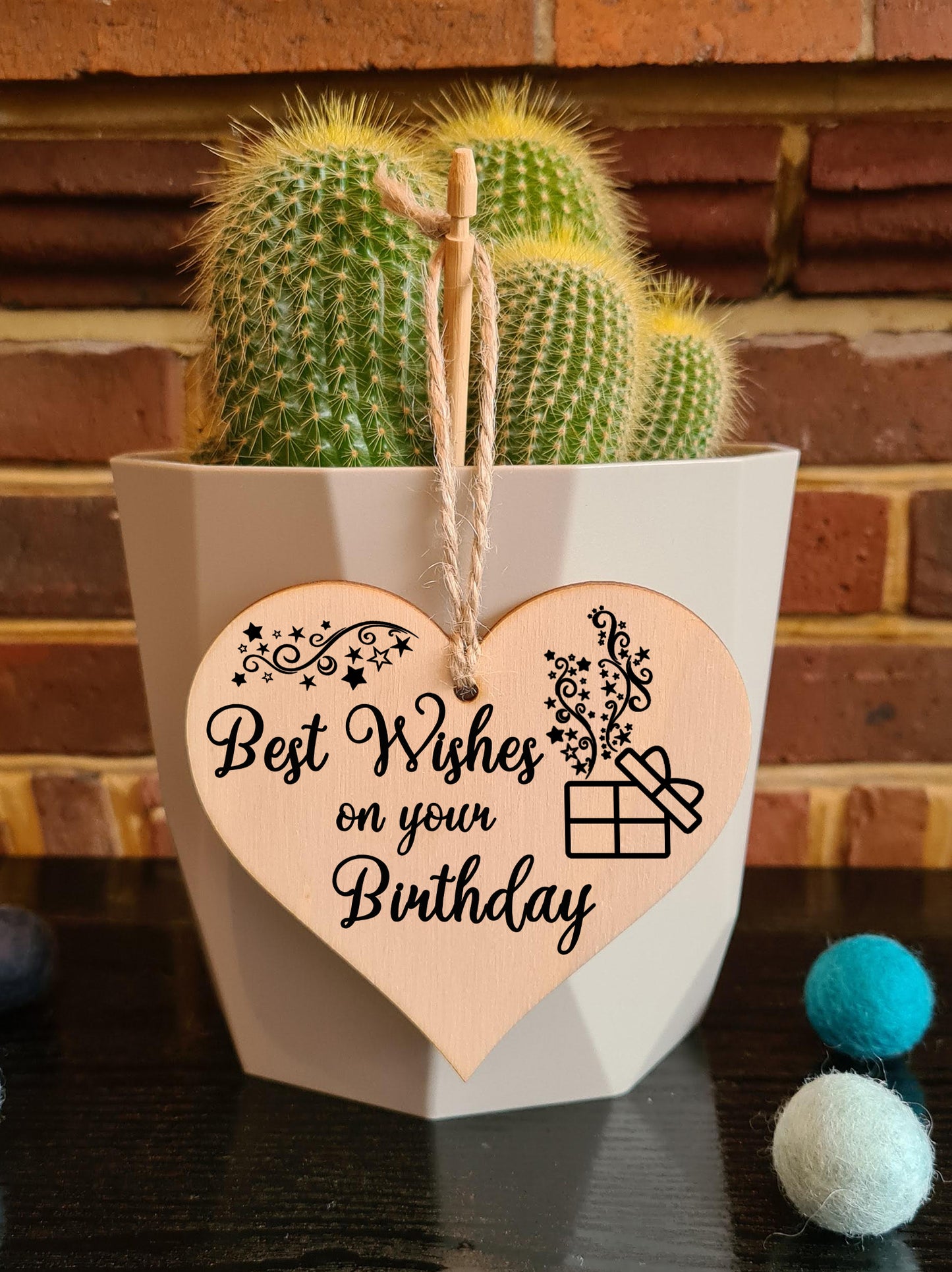 Handmade Wooden Hanging Heart Plaque Gift for Someone Special Birthday Keepsake