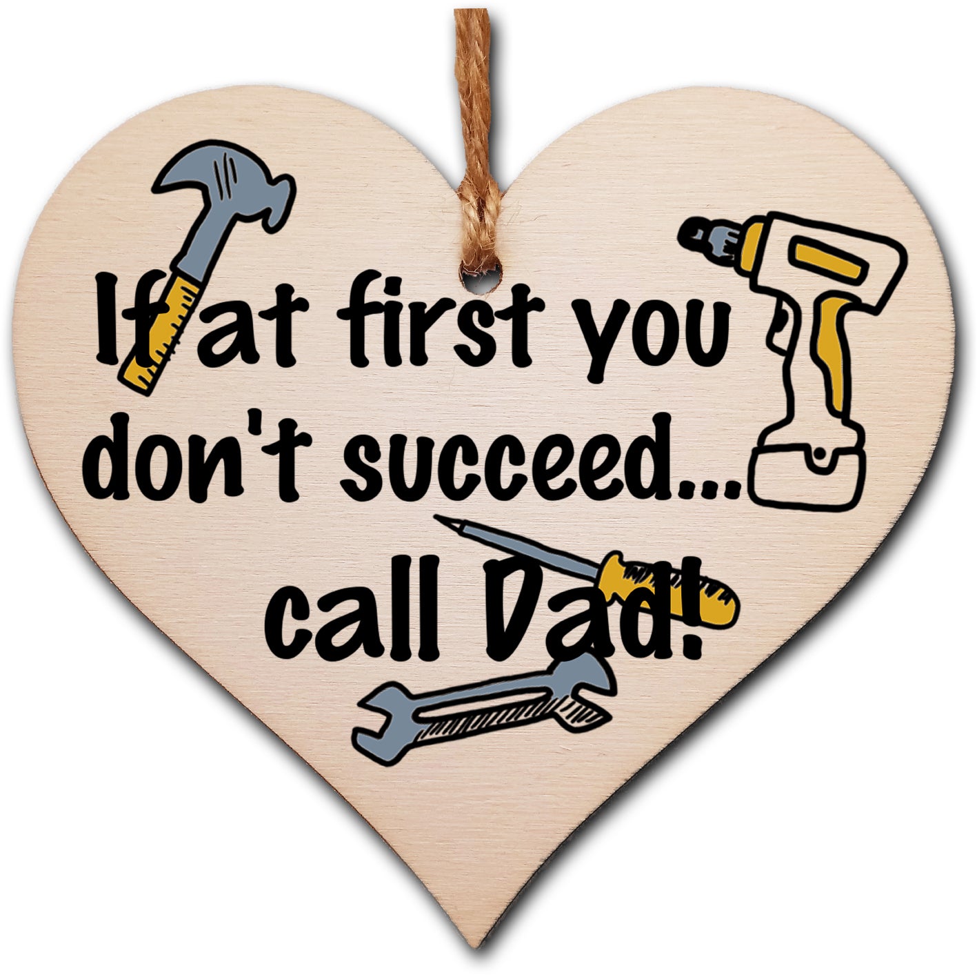 Handmade Wooden Hanging Heart Plaque Gift for Dad this Fathers Day Novelty Fun Keepsake