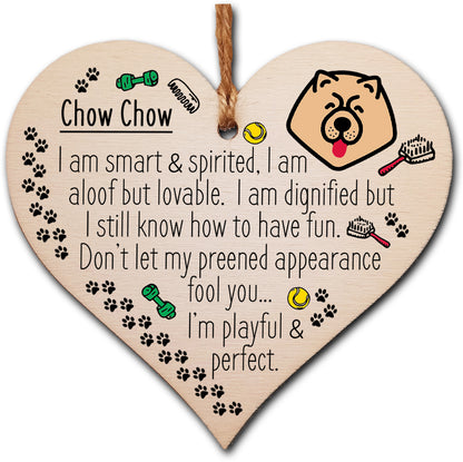 Handmade Wooden Hanging Heart Plaque Gift Perfect for Dog Lovers Pet Keepsake Novelty Decoration