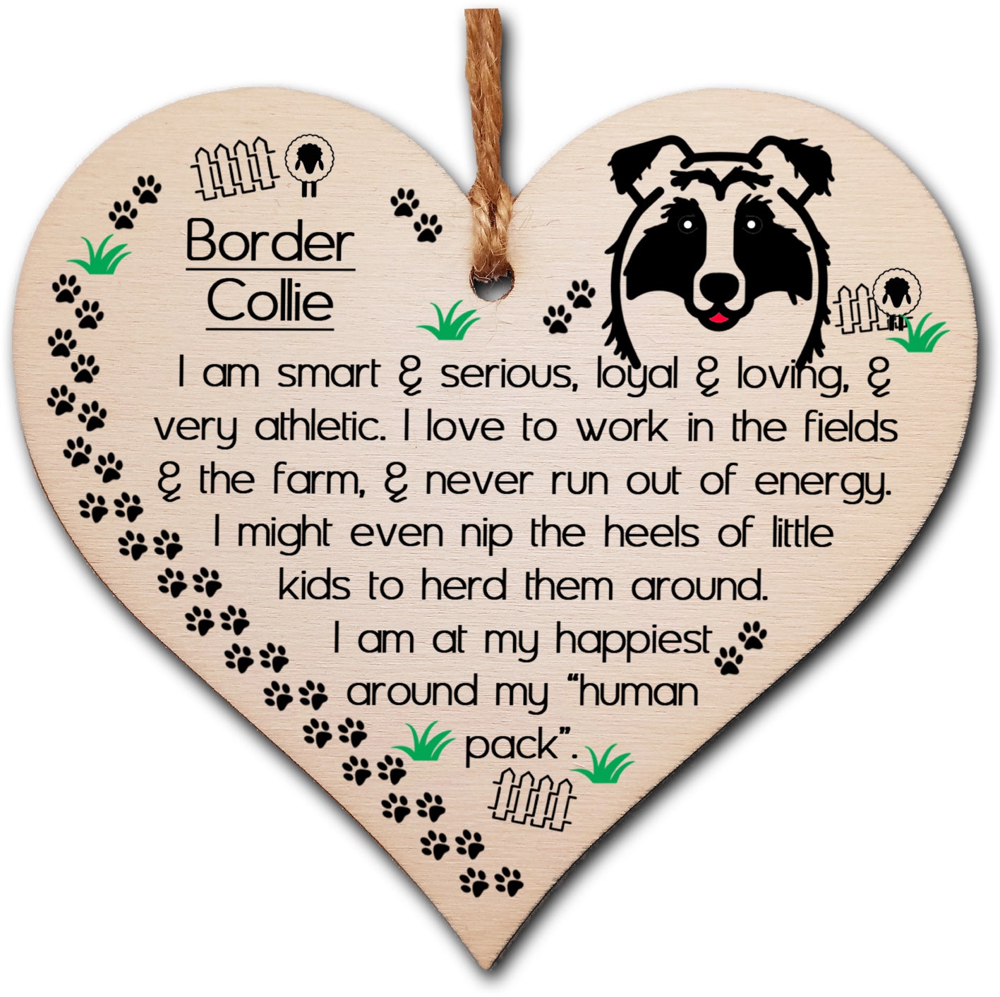 Handmade Wooden Hanging Heart Plaque Gift Perfect for Dog Lovers Pet Keepsake Novelty Decoration