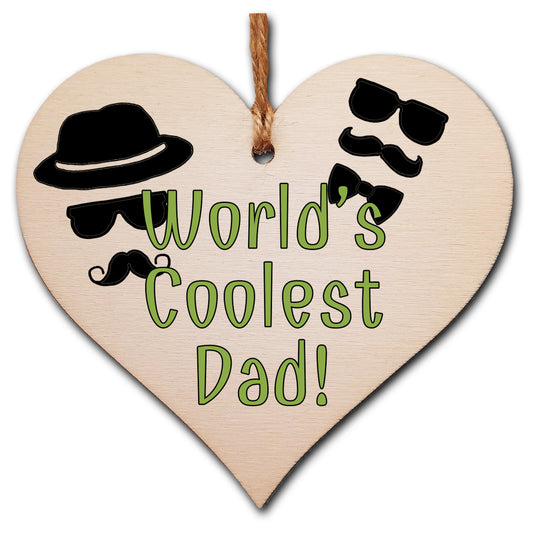 Handmade Wooden Hanging Heart Plaque Gift for Dad this Fathers Day Novelty Fun Thoughtful Keepsake