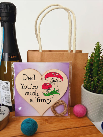 Handmade Wooden Hanging Heart Plaque Gift for Dad this Fathers Day Novelty Fun Keepsake