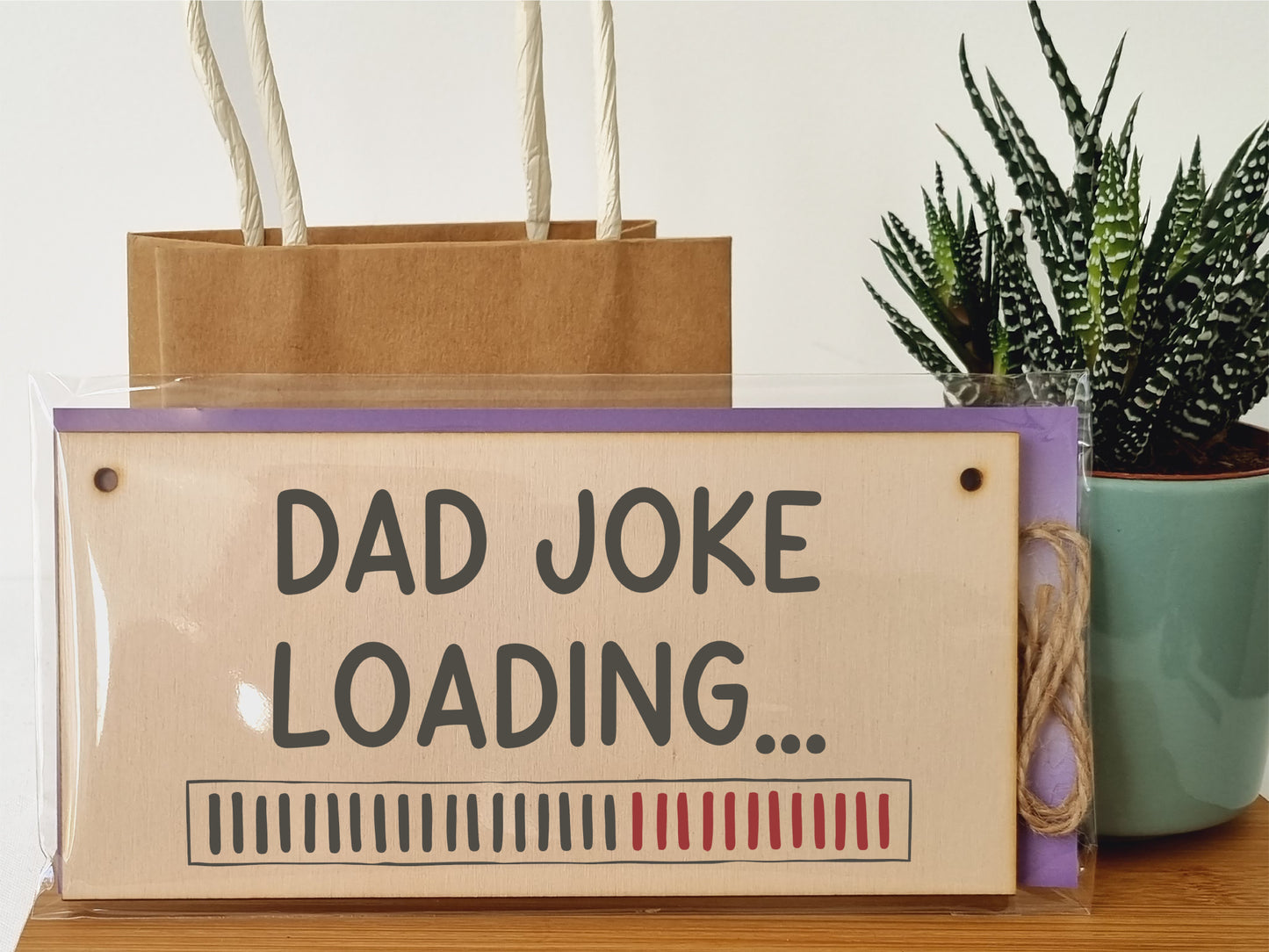 Handmade Wooden Hanging Wall Plaque Dad Joke Loading Funny Novelty Sign Father's Day Gift Man Cave Office