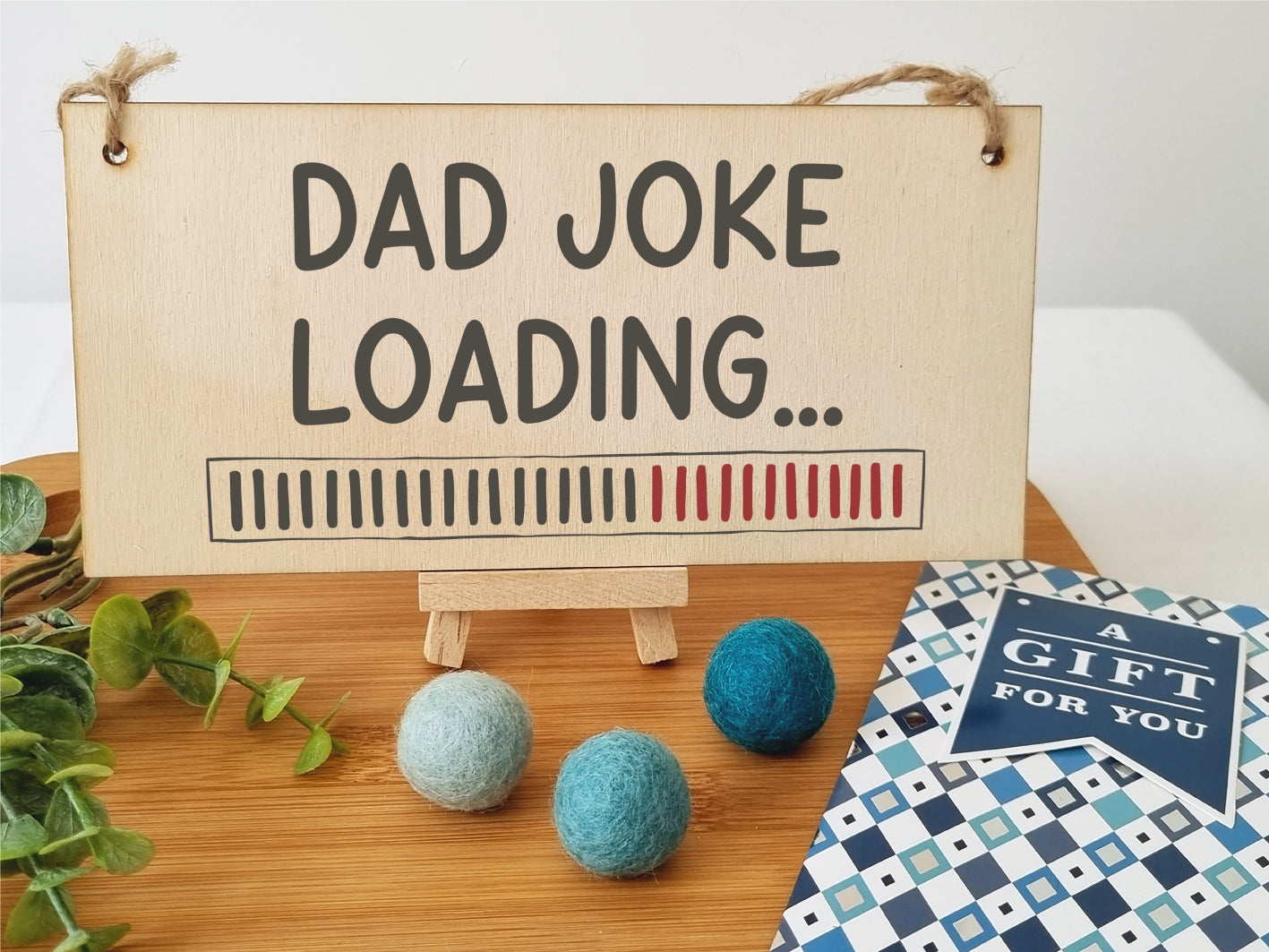 Handmade Wooden Hanging Wall Plaque Dad Joke Loading Funny Novelty Sign Father's Day Gift Man Cave Office