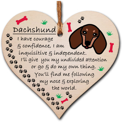 Handmade Wooden Hanging Heart Plaque Gift Perfect for Dog Lovers Pet Keepsake Novelty Decoration