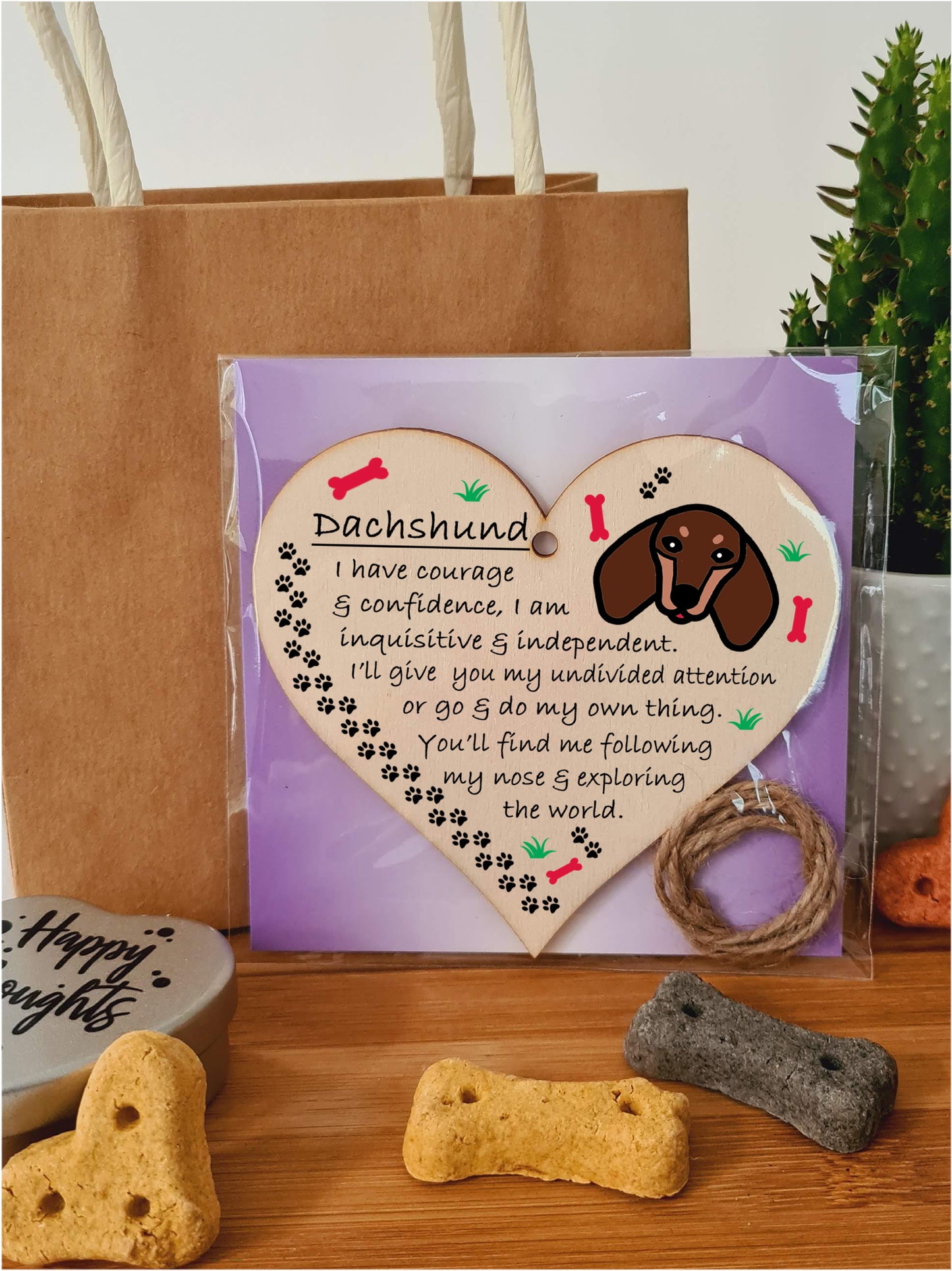 Handmade Wooden Hanging Heart Plaque Gift Perfect for Dog Lovers Pet Keepsake Novelty Decoration