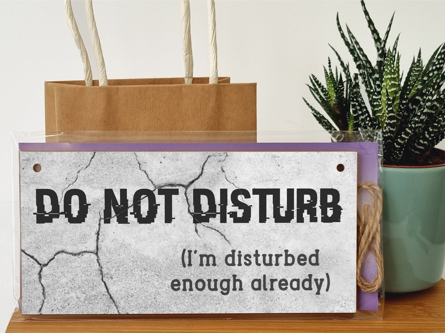 Handmade Wooden Hanging Wall Plaque Do Not Disturb Sign I'm Disturbed Already Funny Rude Joke Novelty Gift