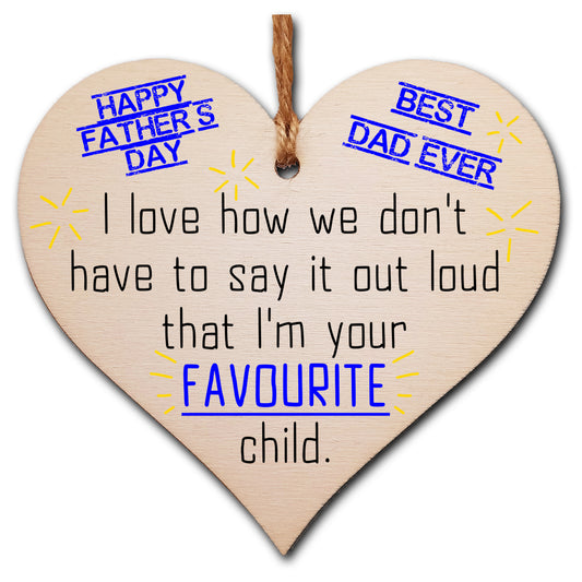 Handmade Wooden Hanging Heart Plaque Gift for Dad this Fathers Day Novelty Fun Keepsake