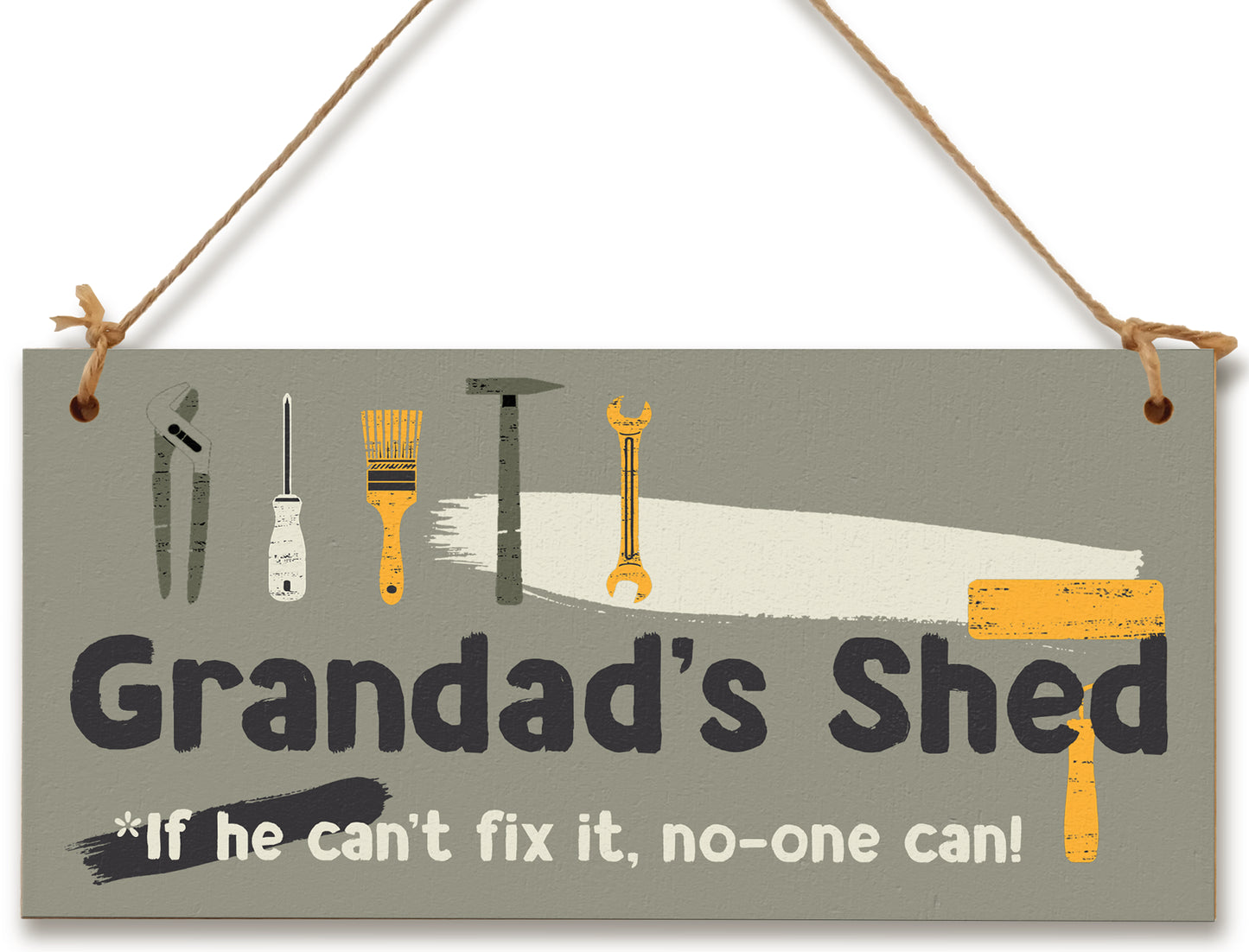 Handmade Wooden Hanging Wall Plaque Grandad's Shed If He Can't Fix It No One Can Funny Novelty Sign Shed Man Cave