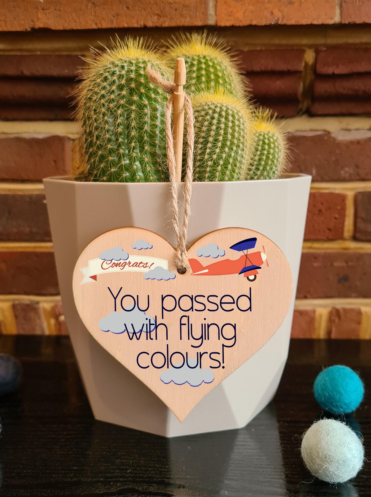 Handmade Wooden Hanging Heart Plaque Gift Well done on Passing Your Exams Congratulations Graduation Keepsake