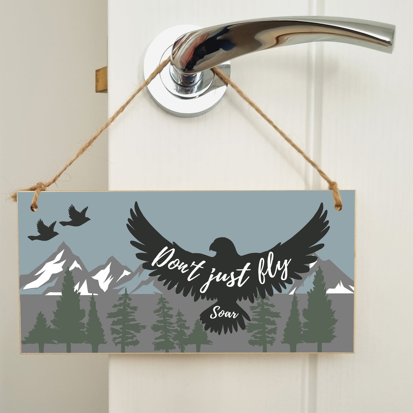 Handmade Wooden Hanging Wall Plaque Don't Just Fly Soar Motivational Inspirational Sign for Adventurers