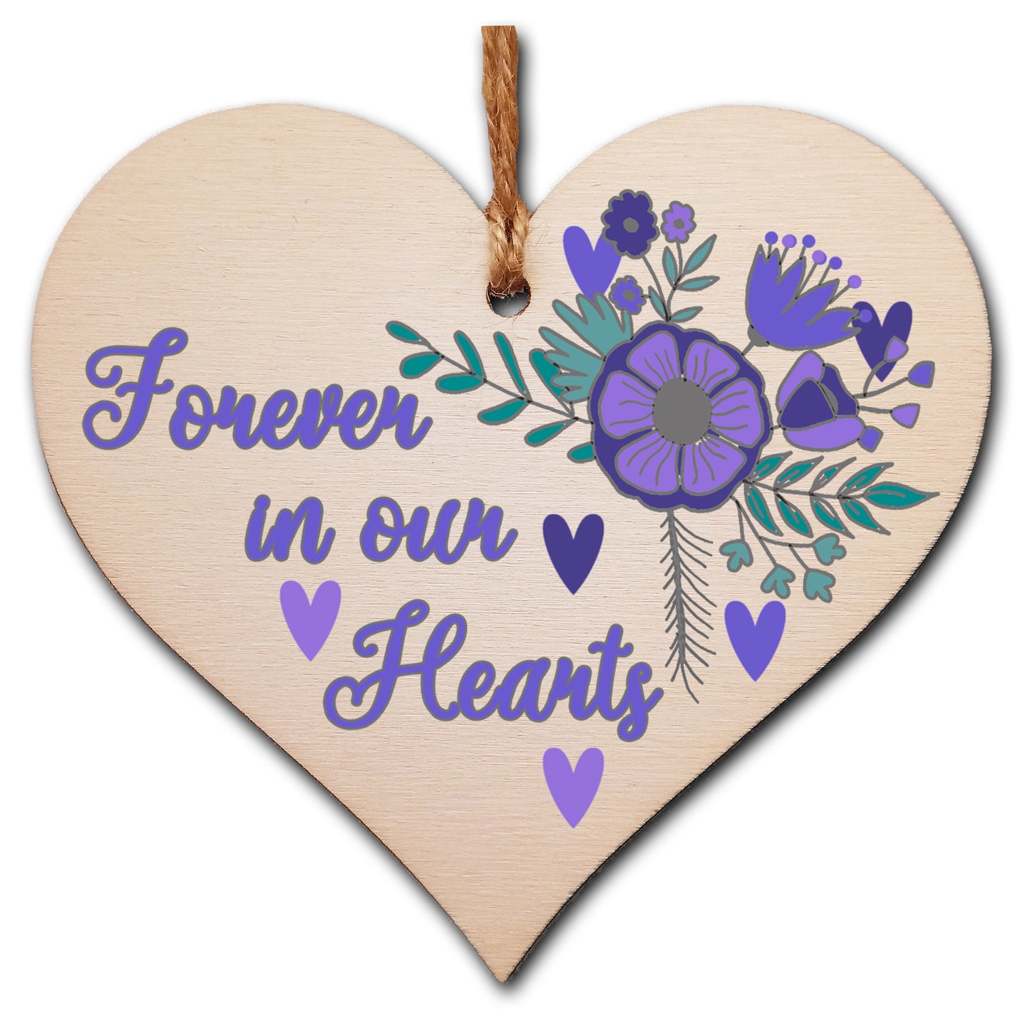 Handmade Wooden Hanging Heart Plaque Gift to Say Sorry Commiserations Sympathy Card Alternative