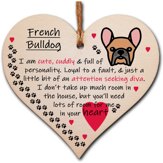 Handmade Wooden Hanging Heart Plaque Gift Perfect for Dog Lovers Pet Keepsake Novelty Decoration