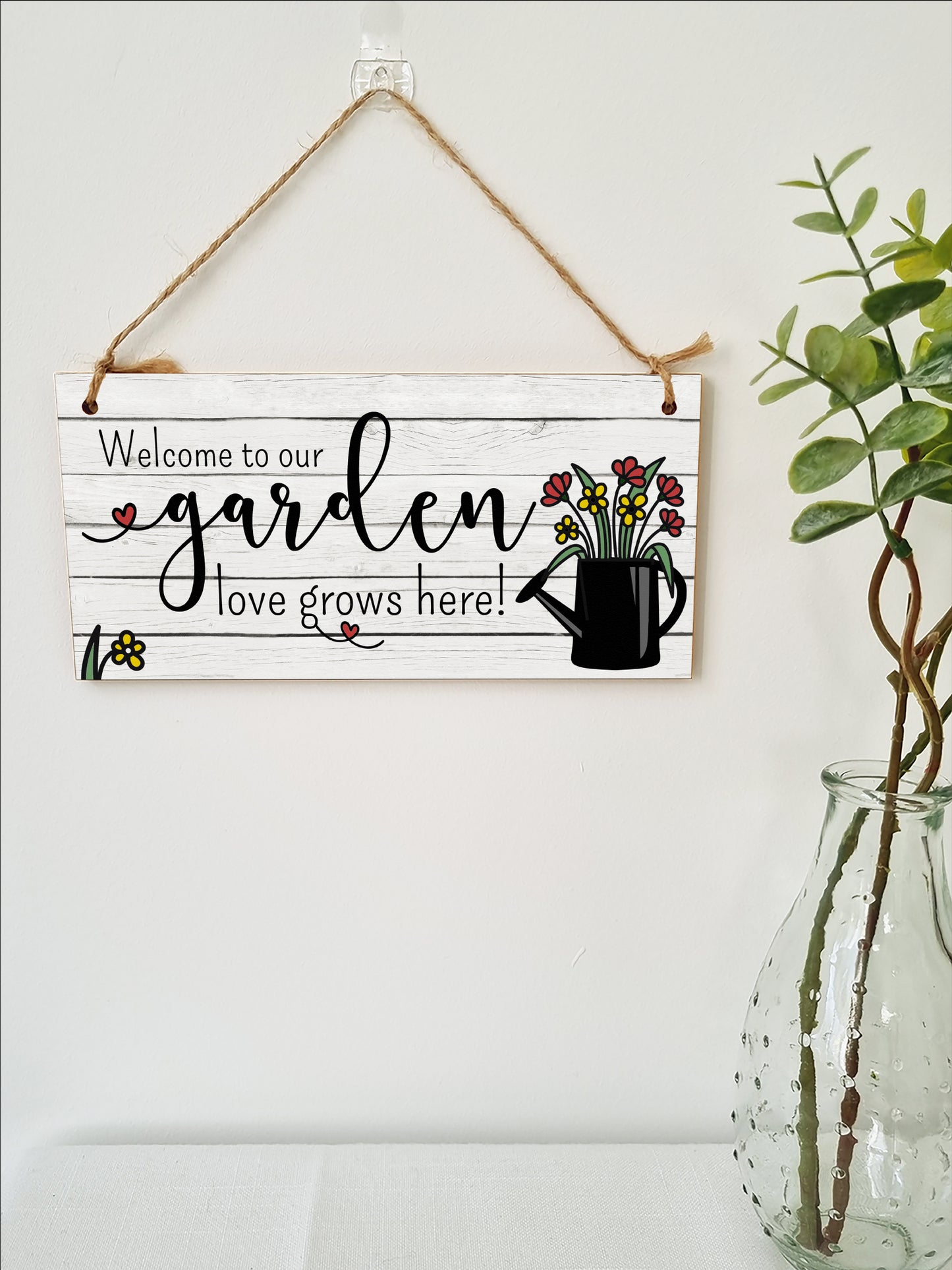 Handmade Wooden Hanging Wall Plaque Granny's Garden Where Love Grows Decorative Sign for Grandparents