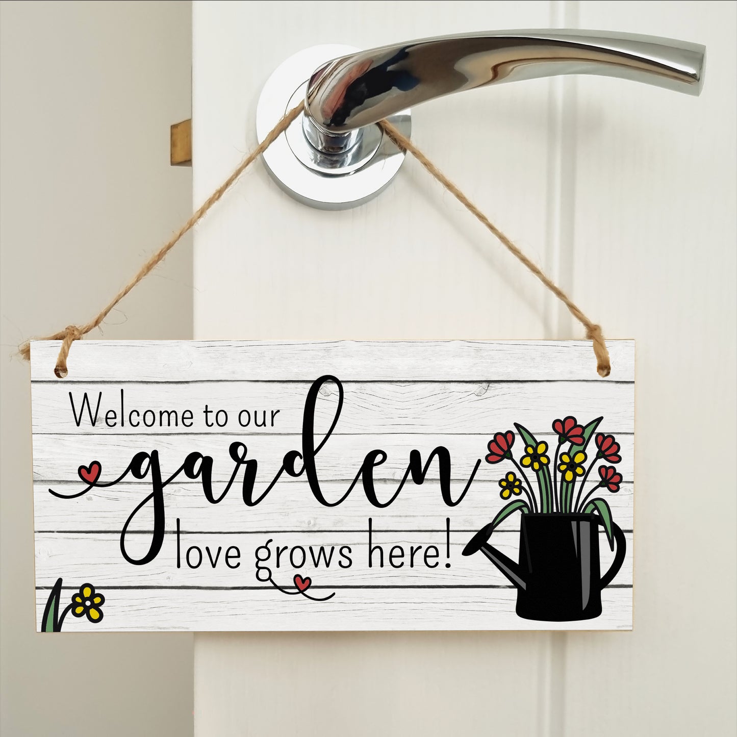 Handmade Wooden Hanging Wall Plaque Granny's Garden Where Love Grows Decorative Sign for Grandparents