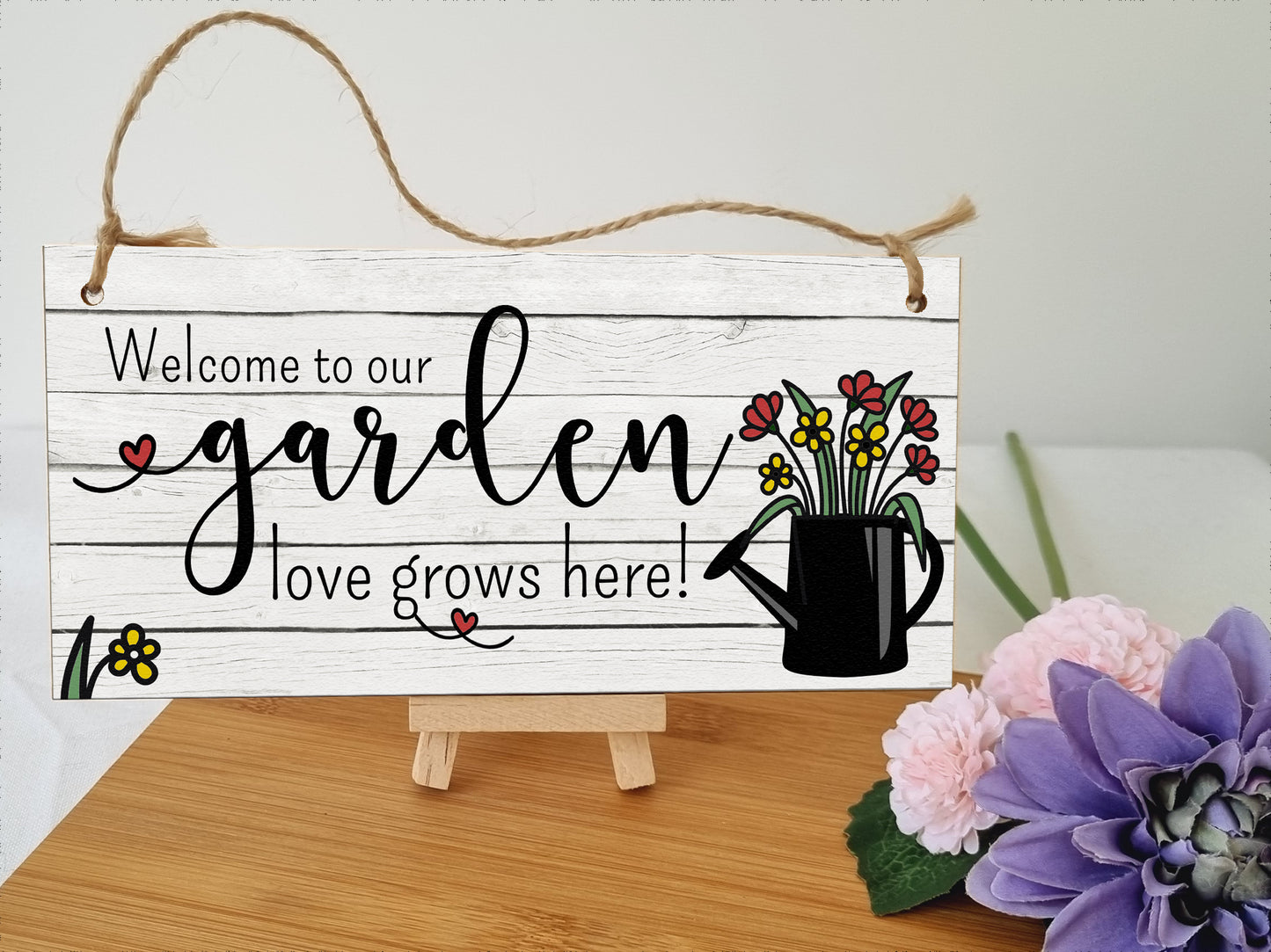 Handmade Wooden Hanging Wall Plaque Granny's Garden Where Love Grows Decorative Sign for Grandparents