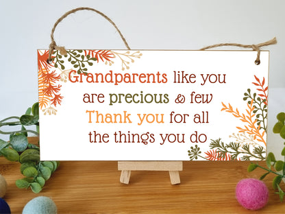 Handmade Wooden Hanging Wall Plaque Grandparents Like You Precious Few Thank You Decorative Gift Grandparents