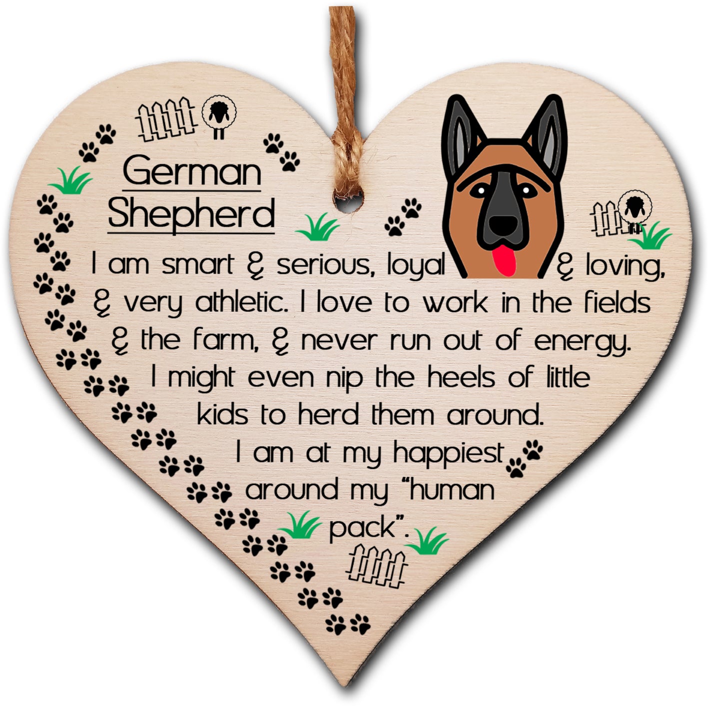 Handmade Wooden Hanging Heart Plaque Gift Perfect for Dog Lovers Pet Keepsake Novelty Decoration