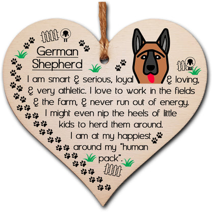 Handmade Wooden Hanging Heart Plaque Gift Perfect for Dog Lovers Pet Keepsake Novelty Decoration