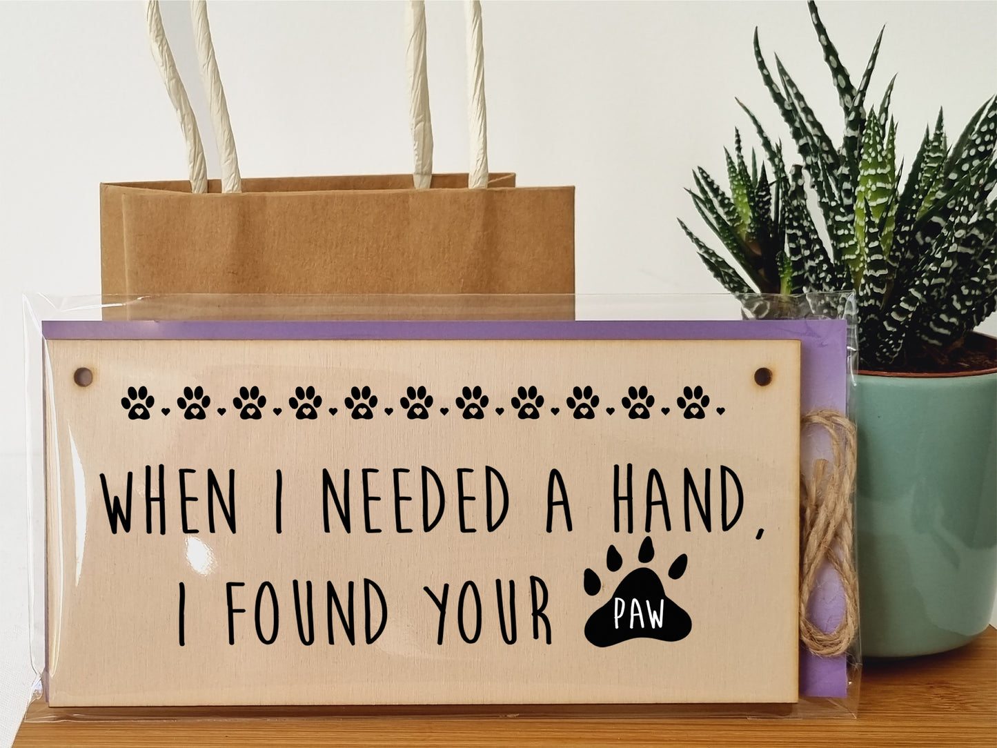 Handmade Wooden Hanging Wall Plaque Needed a Hand Found Your Paw Pet Lover Cat Mum Dad Gift Sign