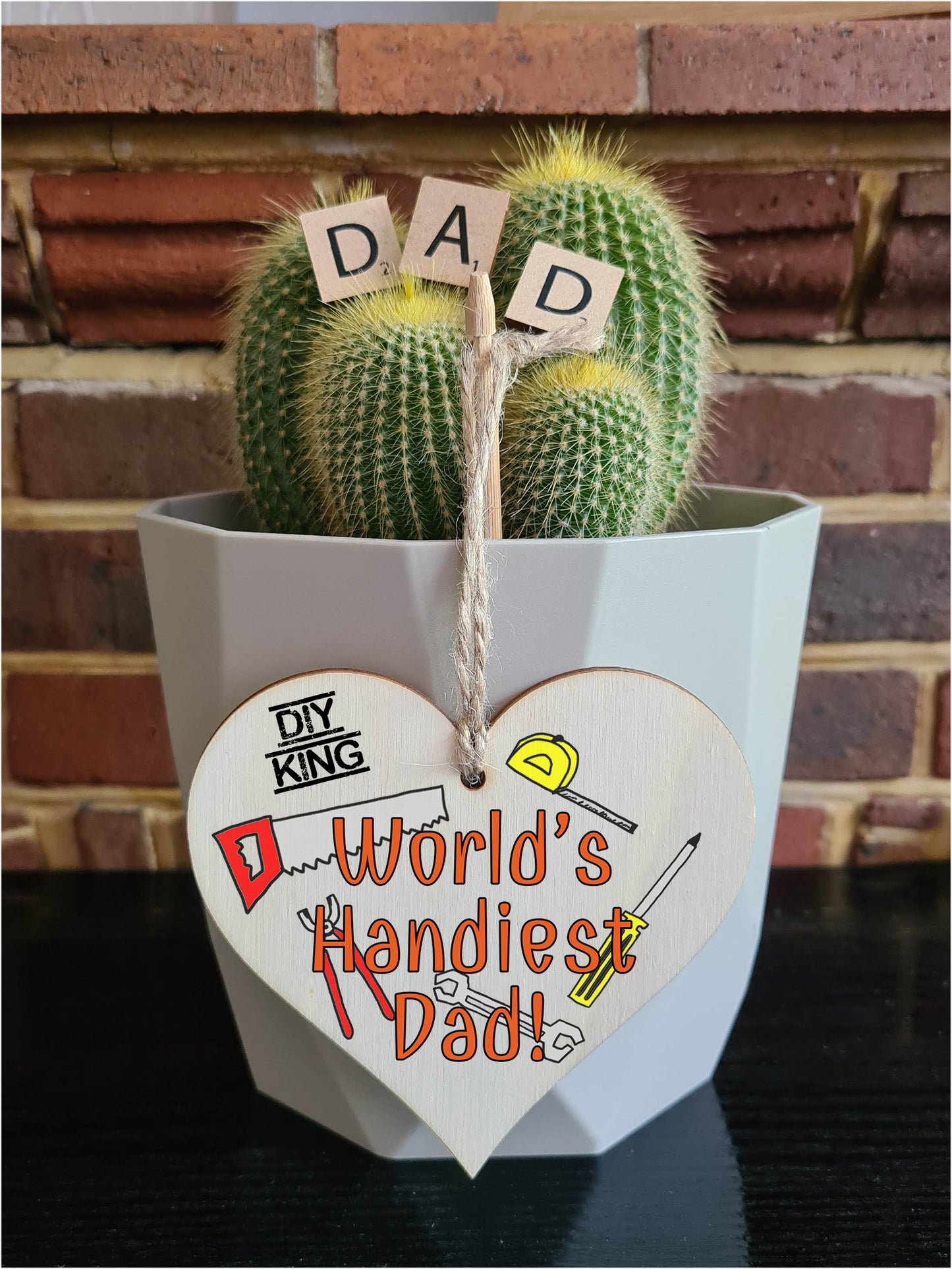 Handmade Wooden Hanging Heart Plaque Gift for Dad this Fathers Day Novelty Fun Thoughtful Keepsake for DIY Fan