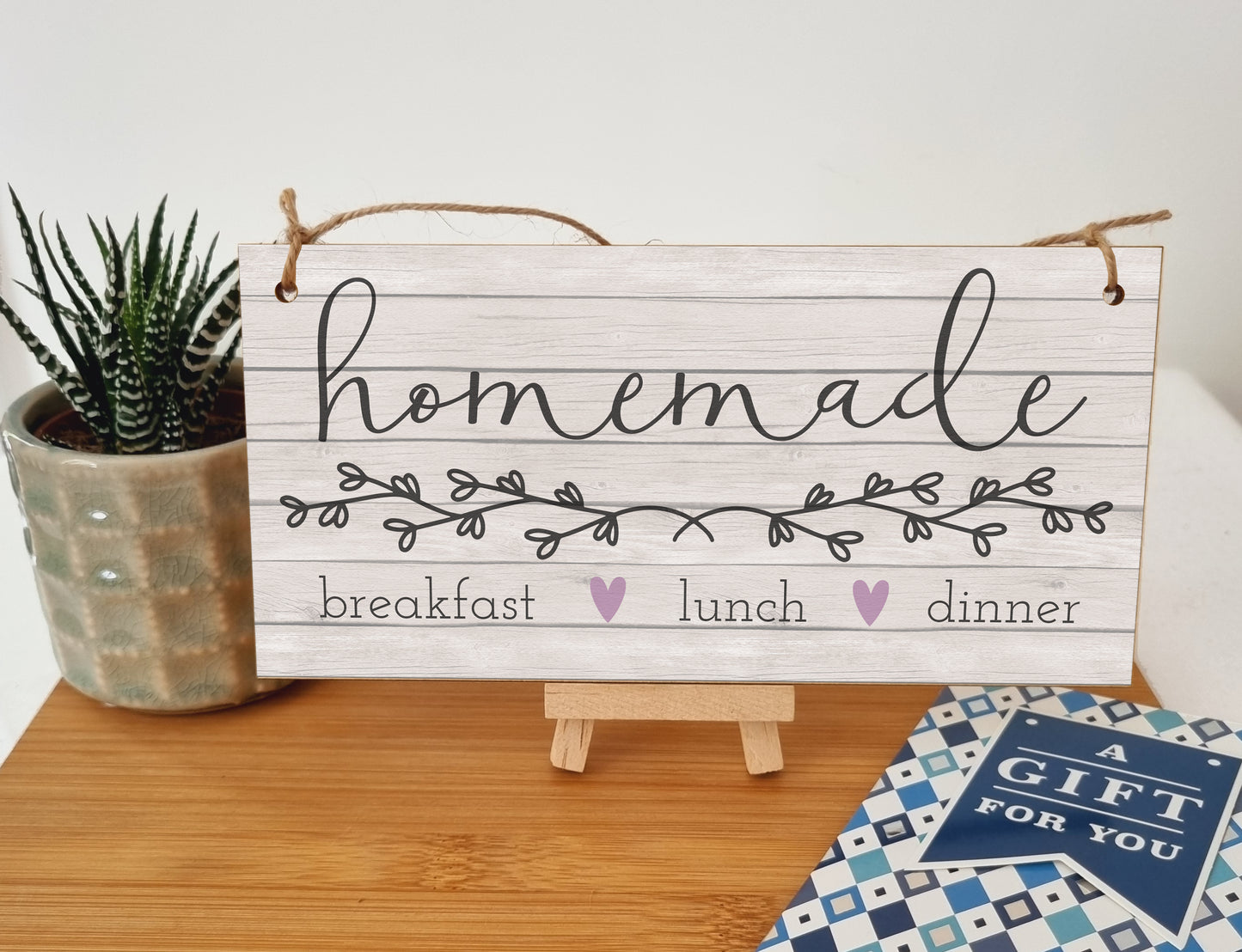 Homemade Kitchen Decorative Handmade Wooden Plaque Rustic Gift Farmhouse Style Home Décor Hanging Sign Family