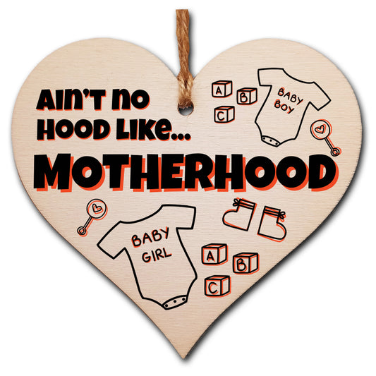 Handmade Wooden Hanging Heart Plaque Gift for Mum Funny Gift about Motherhood