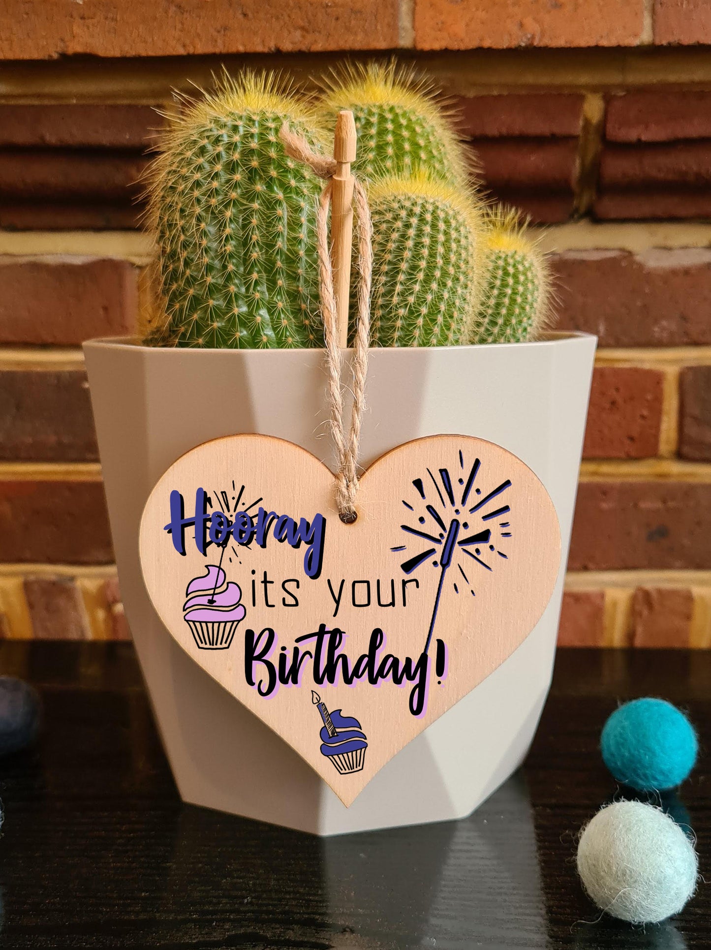 Handmade Wooden Hanging Heart Plaque Gift for Someone Special Happy Birthday Keepsake
