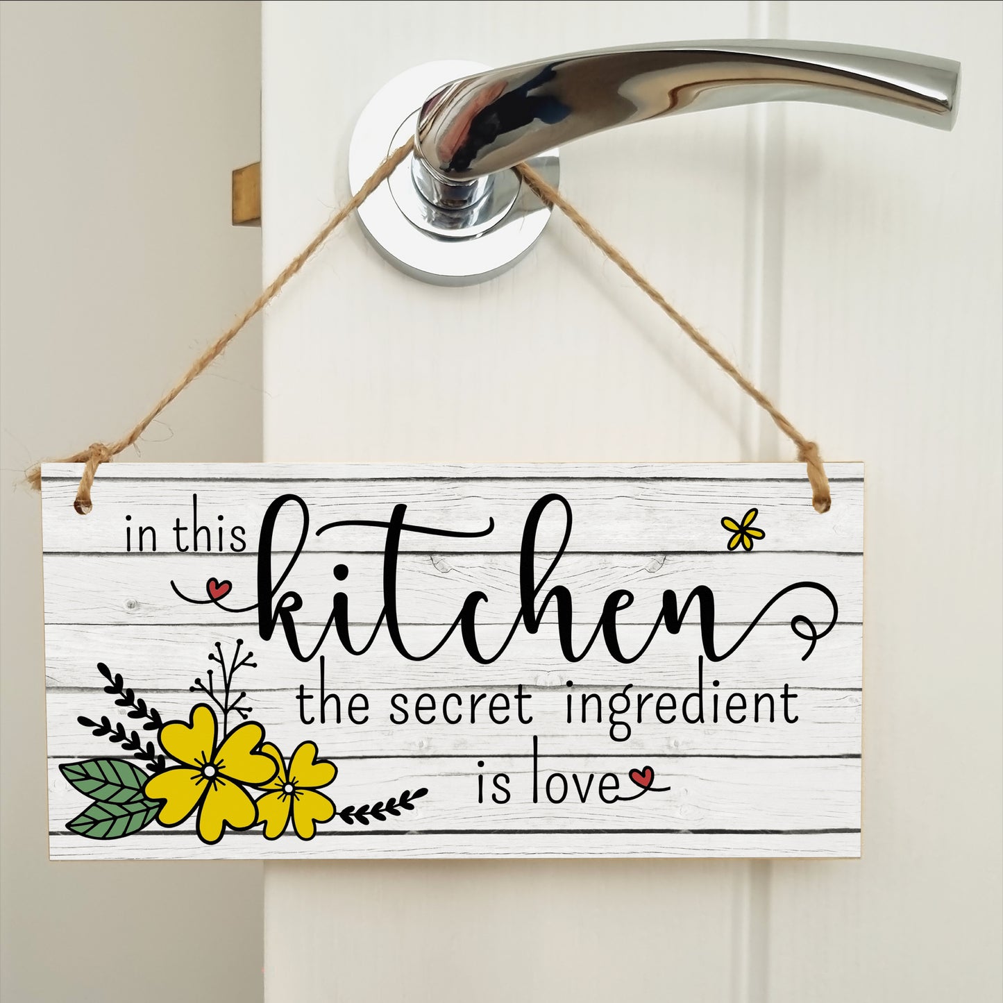 In the Kitchen Secret Ingredient Love Decorative Rustic Handmade Wooden Plaque Home Décor Family Hanging Sign Gift