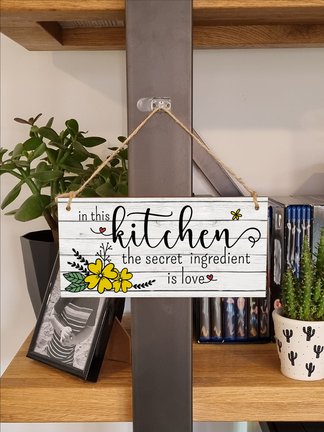 In the Kitchen Secret Ingredient Love Decorative Rustic Handmade Wooden Plaque Home Décor Family Hanging Sign Gift