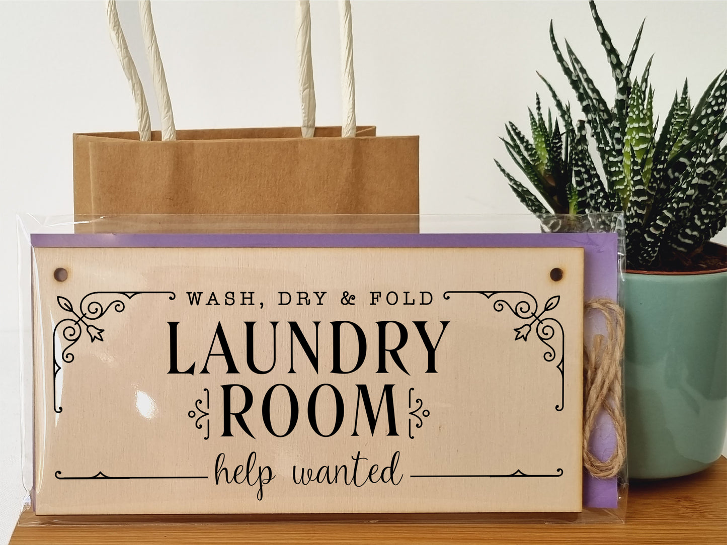 Handmade Wooden Hanging Wall Plaque wash.dry.fold Laundry Room Help Wanted Funny Decorative Sign Gift for Mum